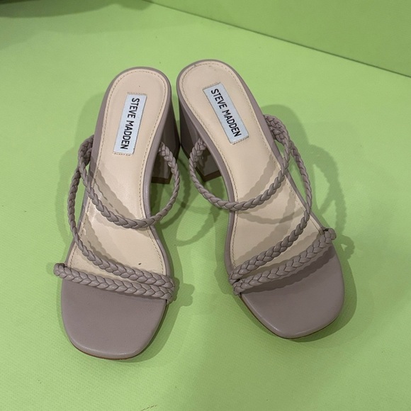 Steve Madden Braided Strap Heels - Cream - Picture 2 of 8